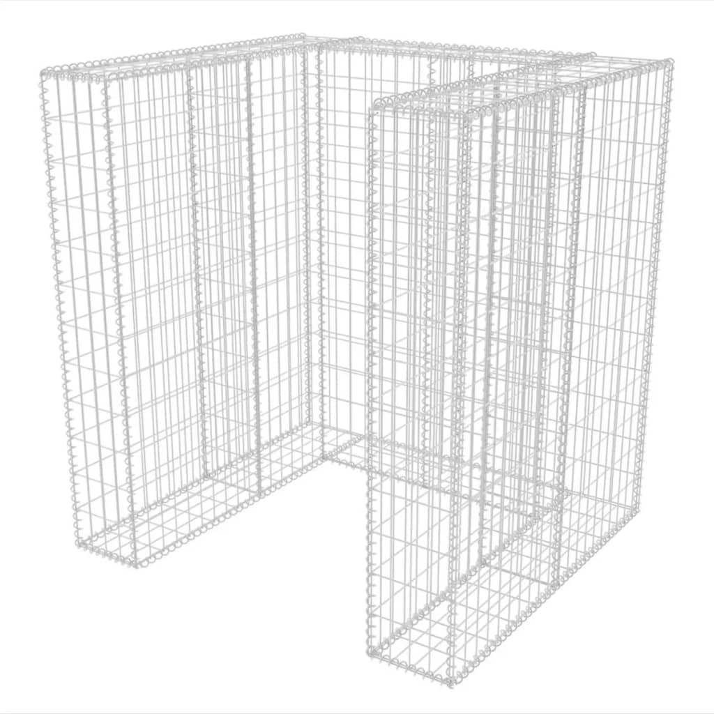 Gabion Single Wheelie Bin Surround Steel 110x100x120 cm