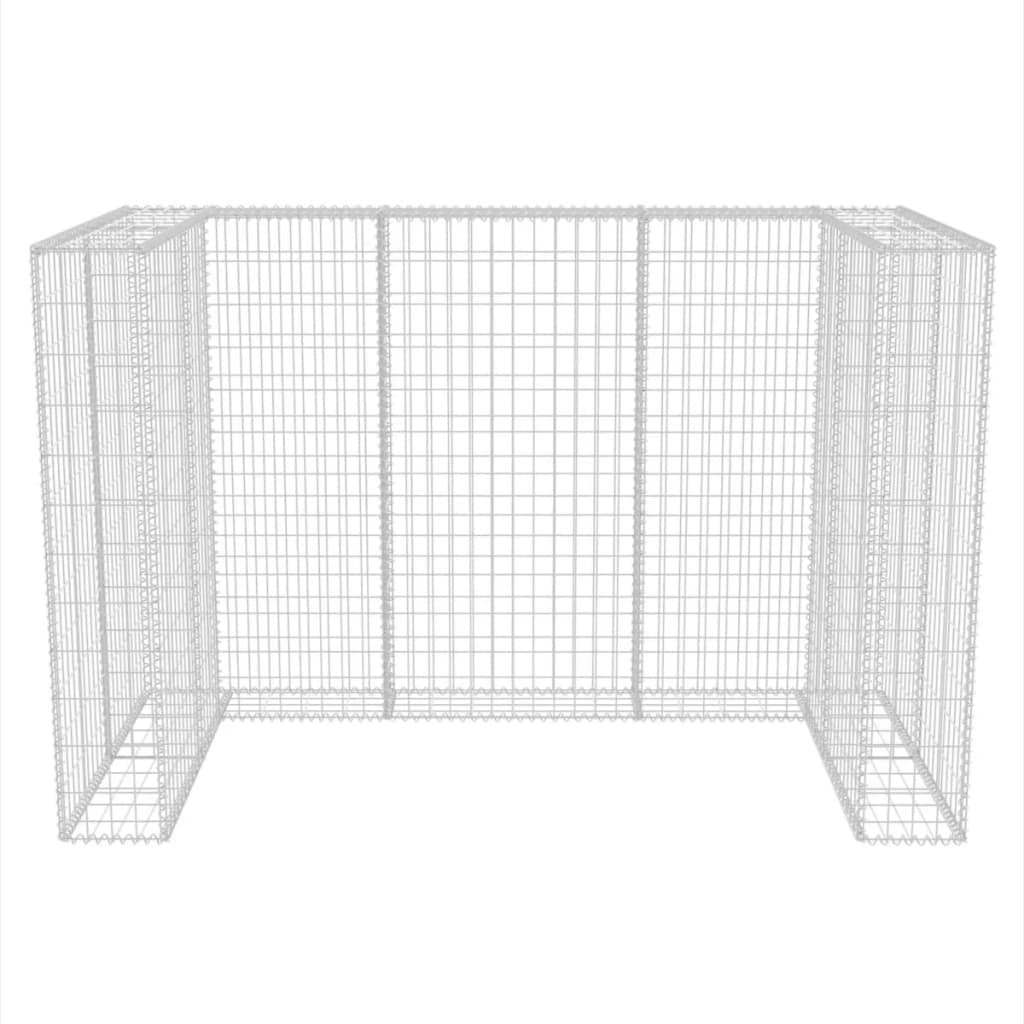 Gabion Double Wheelie Bin Surround Steel 180x100x120 cm