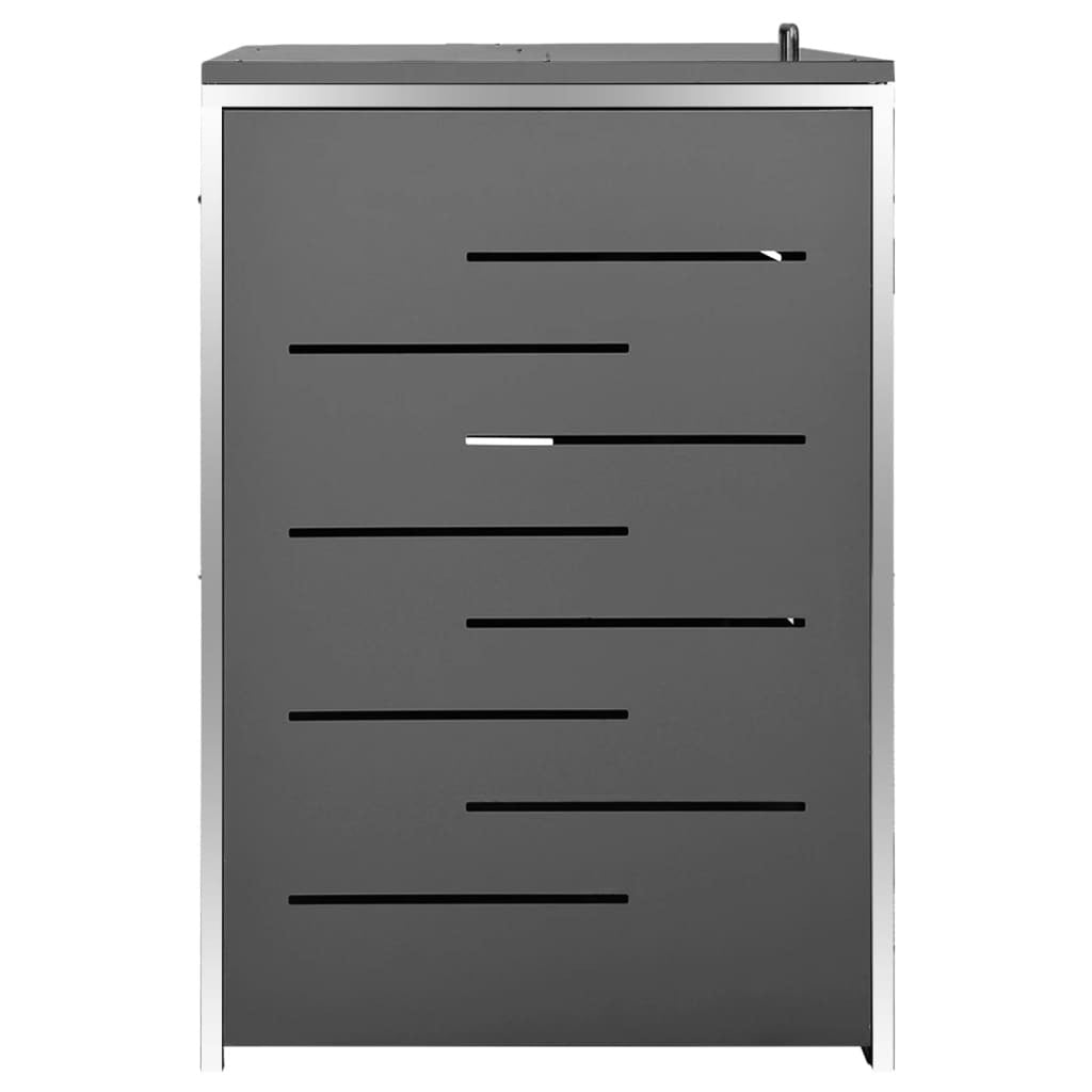 Triple Wheelie Bin Shed 207x77.5x112.5 cm Stainless Steel