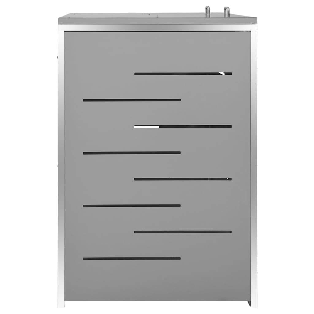 Double Wheelie Bin Shed 138x77.5x112.5 cm Stainless Steel