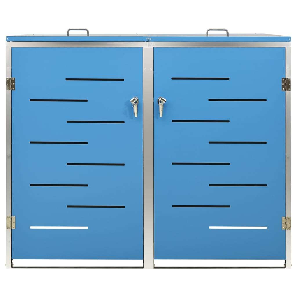 Double Wheelie Bin Shed 138x77.5x112.5 cm Stainless Steel
