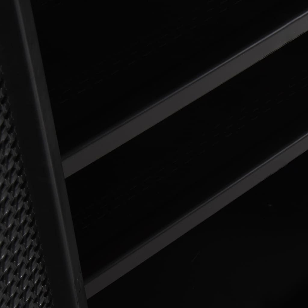 Garden Storage Cabinet Black 65x45x88 cm PP Rattan