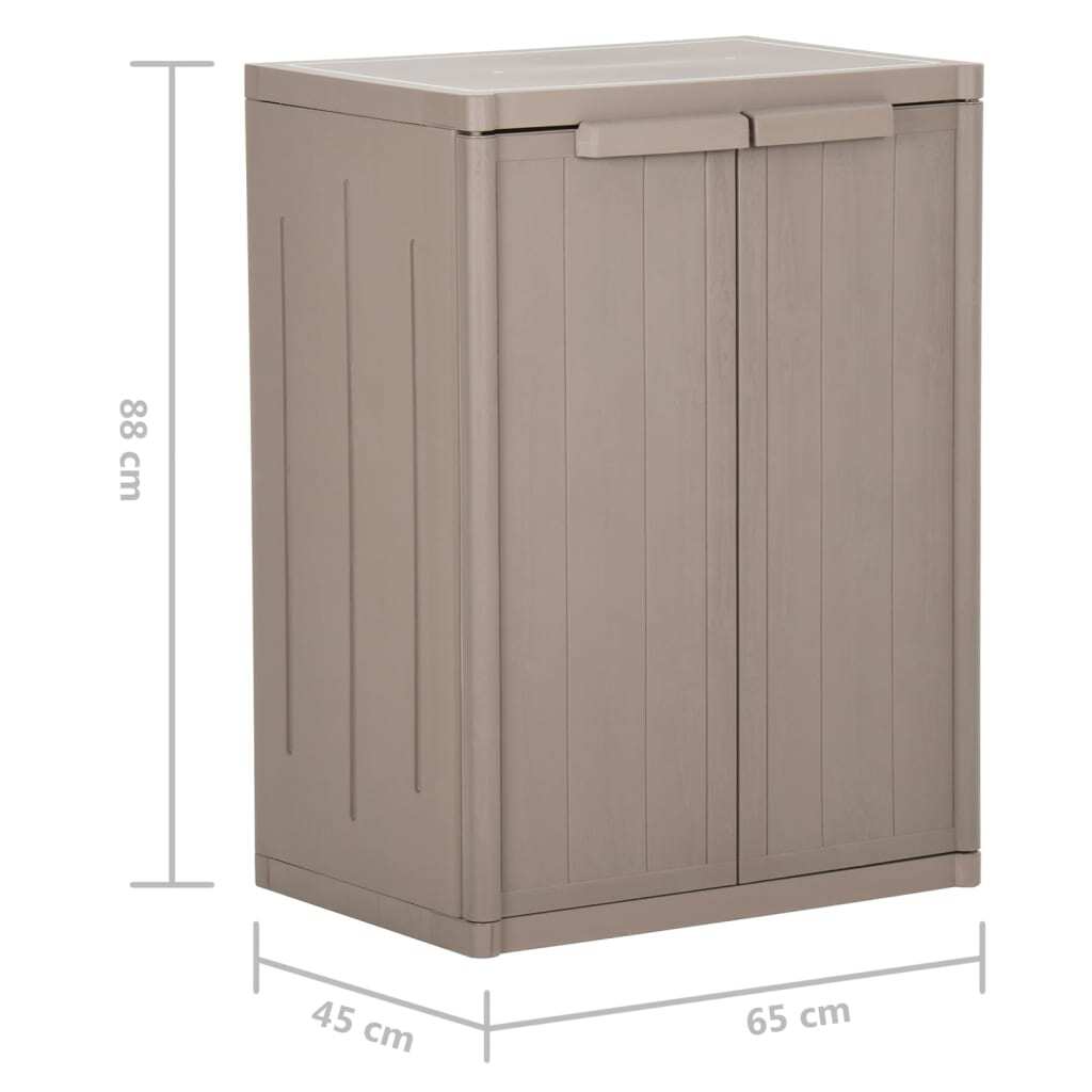 Garden Storage Cabinet Brown 65x45x88 cm PP Wood Look