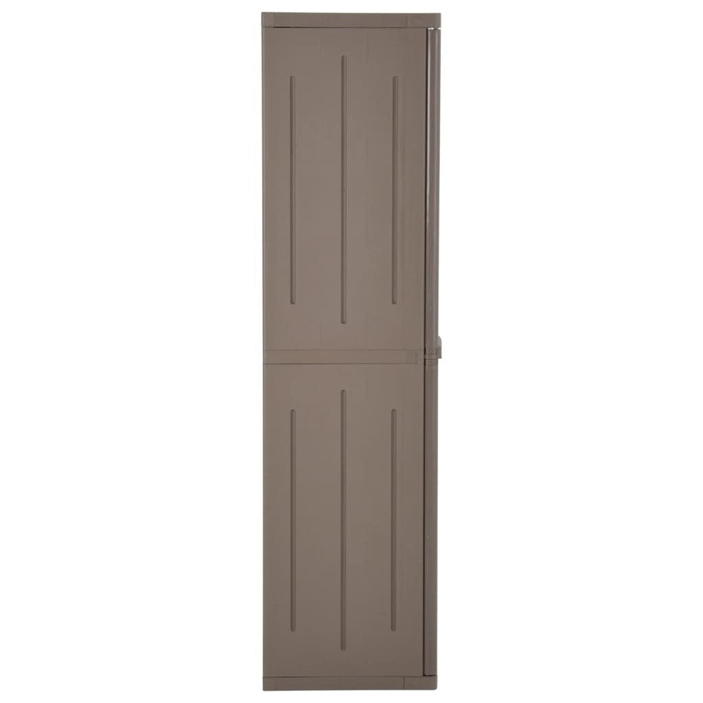 Garden Storage Cabinet Brown 65x45x172 cm PP Wood Look