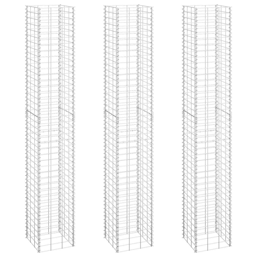 Gabion Raised Beds 3 pcs 30x30x200 cm Iron