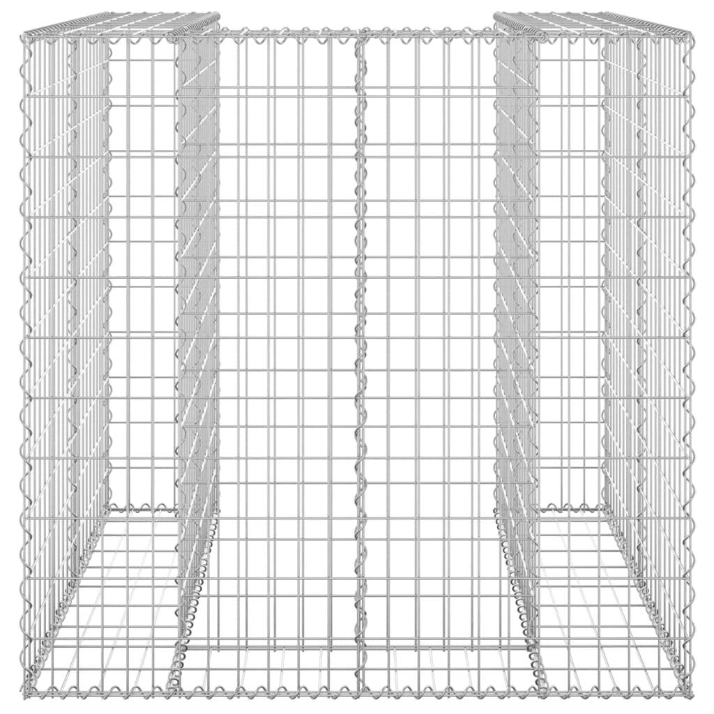 Gabion Wall for Garbage Bin Galvanised Steel 110x100x110 cm