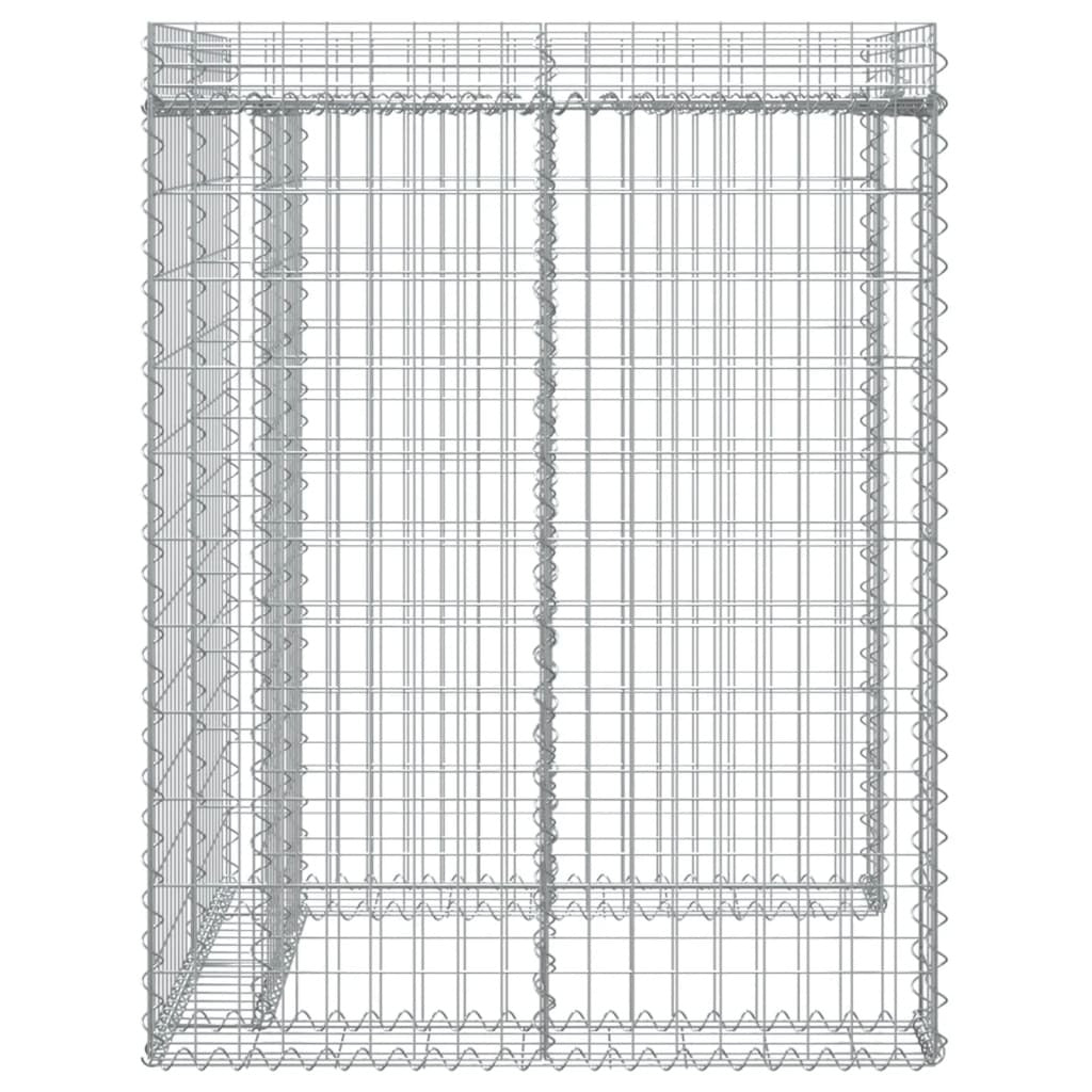 Gabion Wall for Garbage Bin 110x91x120 cm Galvanised Iron