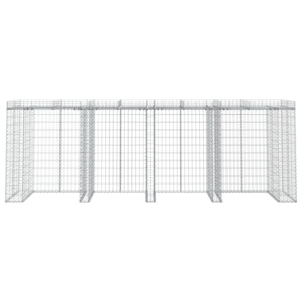 Gabion Wall for Garbage Bin 350x91x120 cm Galvanised Iron