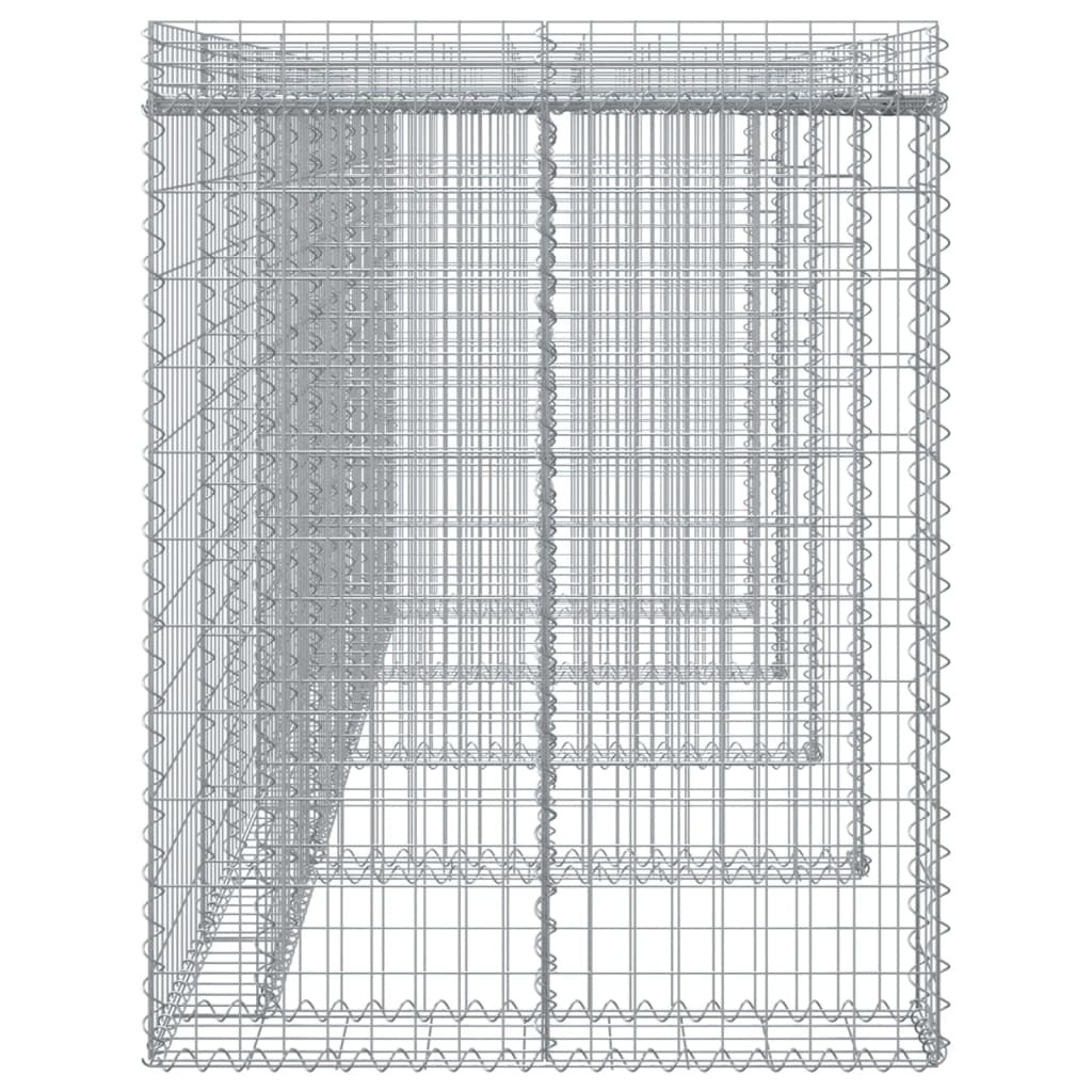 Gabion Wall for Garbage Bin 350x91x120 cm Galvanised Iron