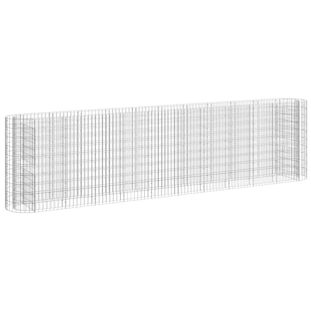 Gabion Raised Bed Galvanised Iron 400x50x100 cm