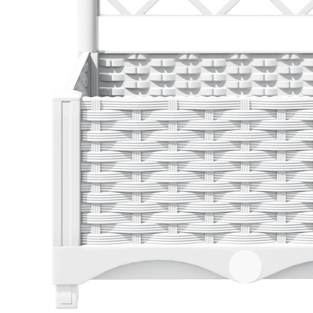 Garden Planter with Trellis White 120x40x121.5 cm PP