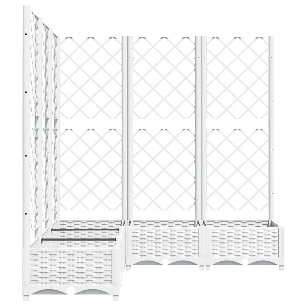 Garden Planter with Trellis White 120x120x121.5 cm PP