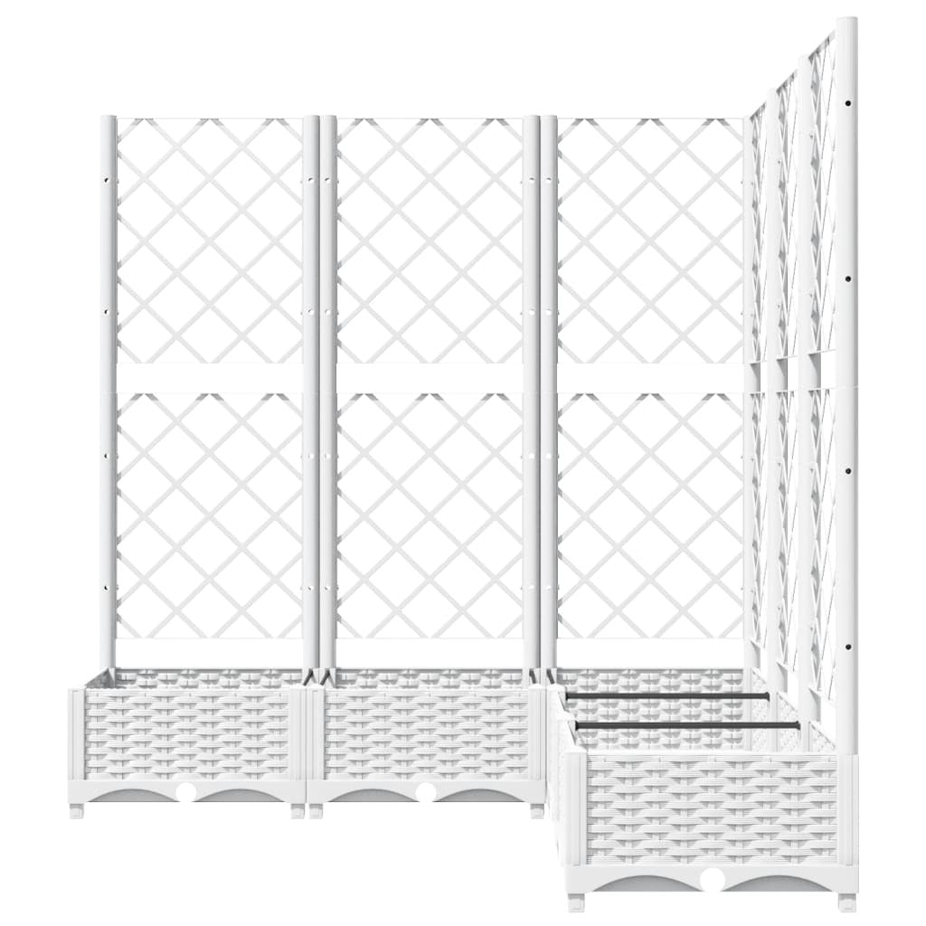 Garden Planter with Trellis White 120x120x121.5 cm PP