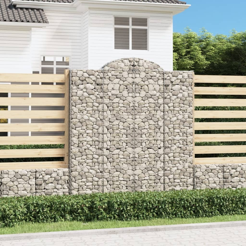 Arched Gabion Basket 200x30x220/240 cm Galvanised Iron