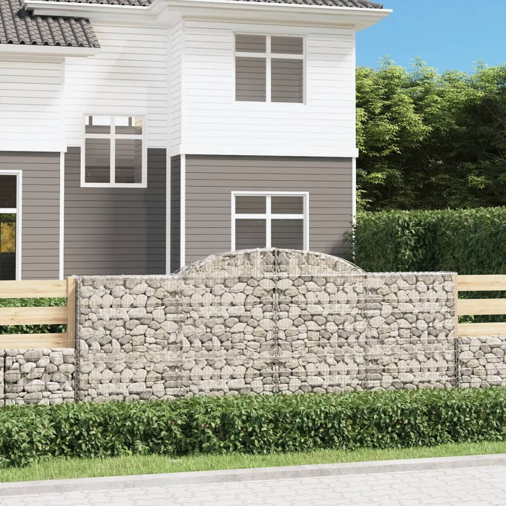 Arched Gabion Basket 300x30x120/140 cm Galvanised Iron