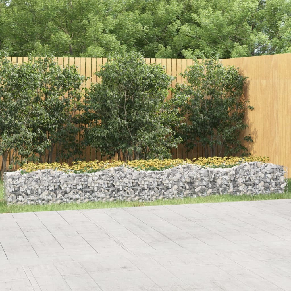 Arched Gabion Raised Bed 400x50x50 cm Galvanised Iron