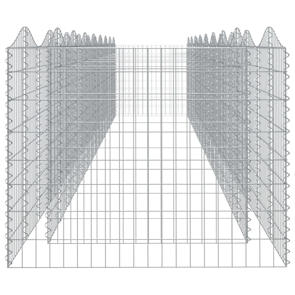 Arched Gabion Raised Bed 800x100x100 cm Galvanised Iron
