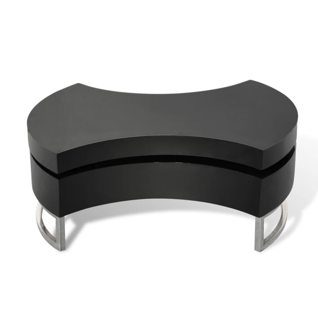Coffee Table Shape-Adjustable High Gloss Black
