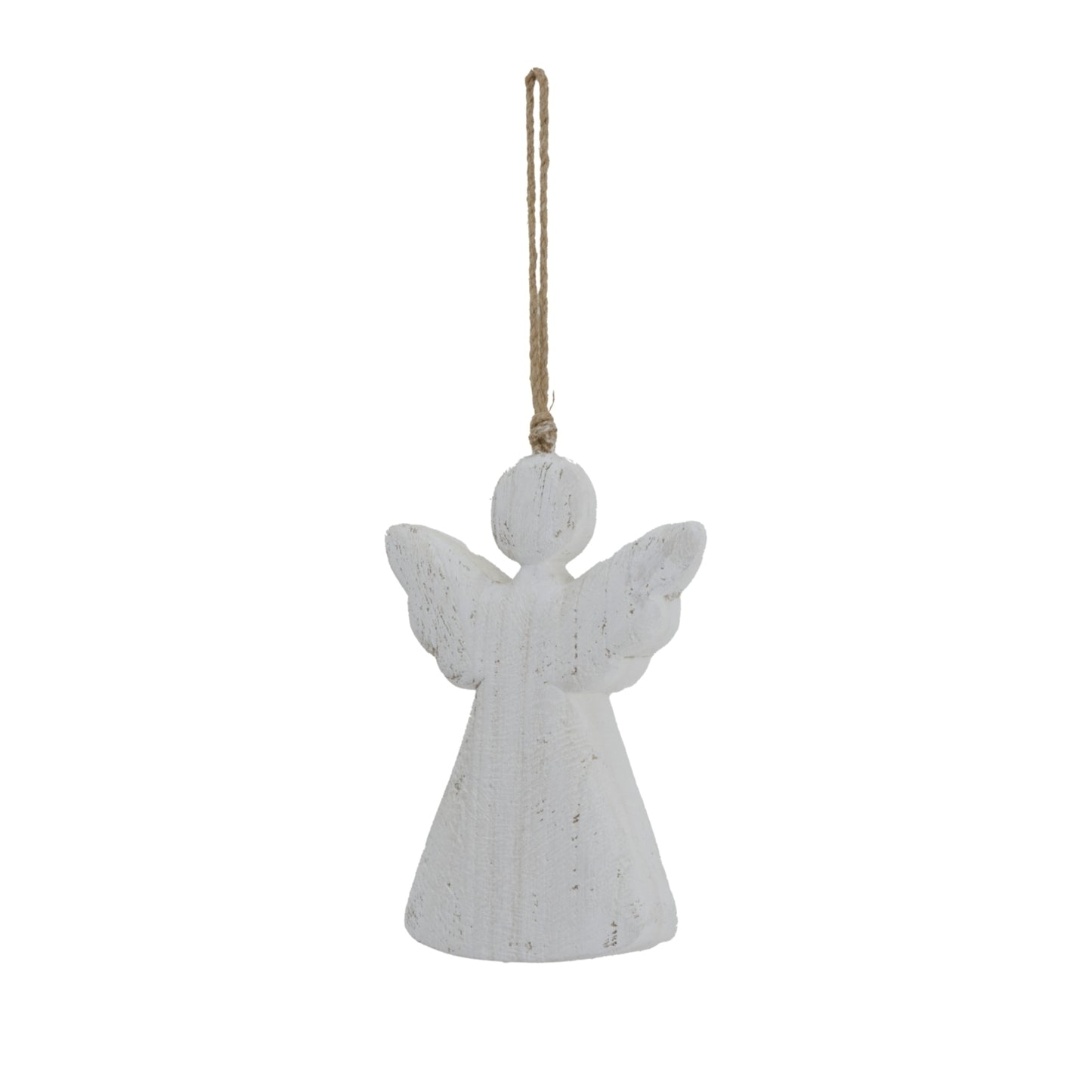 Large Whitewashed Rustic Hanging Angel