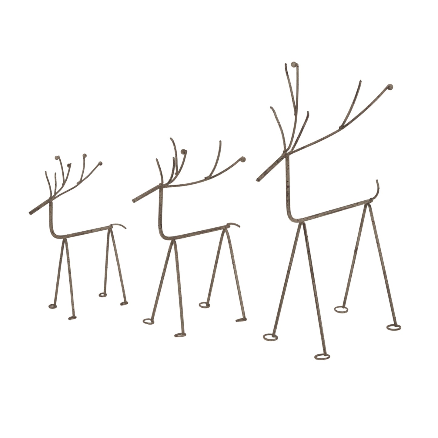 Medium Rustic Metal Reindeer On Stand