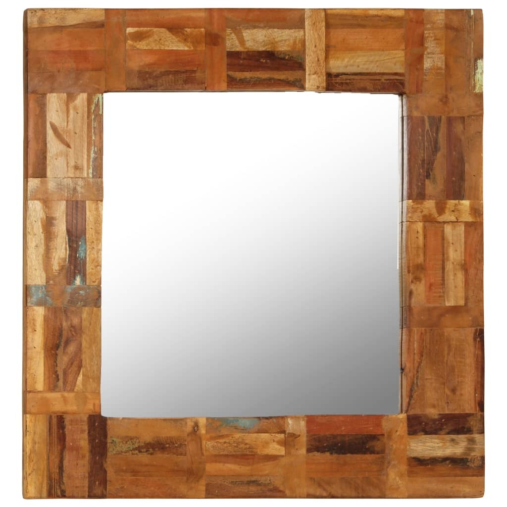 Wall Mirror Solid Reclaimed Wood 60x60 cm