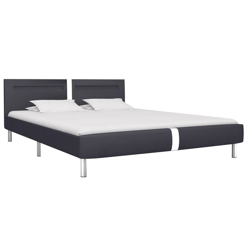Bed Frame with LED without Mattress Black 150x200 cm King Size