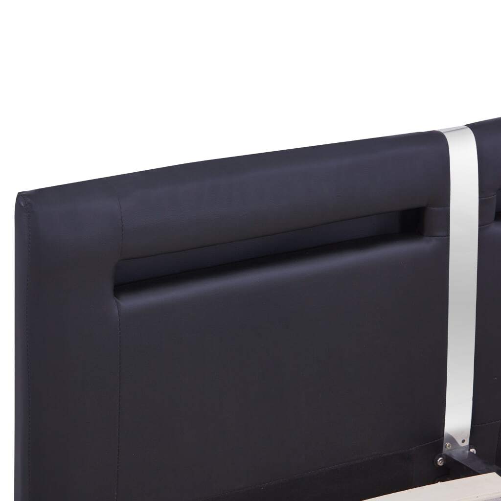 Bed Frame with LED without Mattress Black 150x200 cm King Size