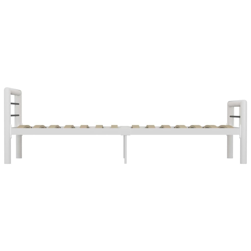 Bed Frame without Mattress White and Black Metal 100x200 cm