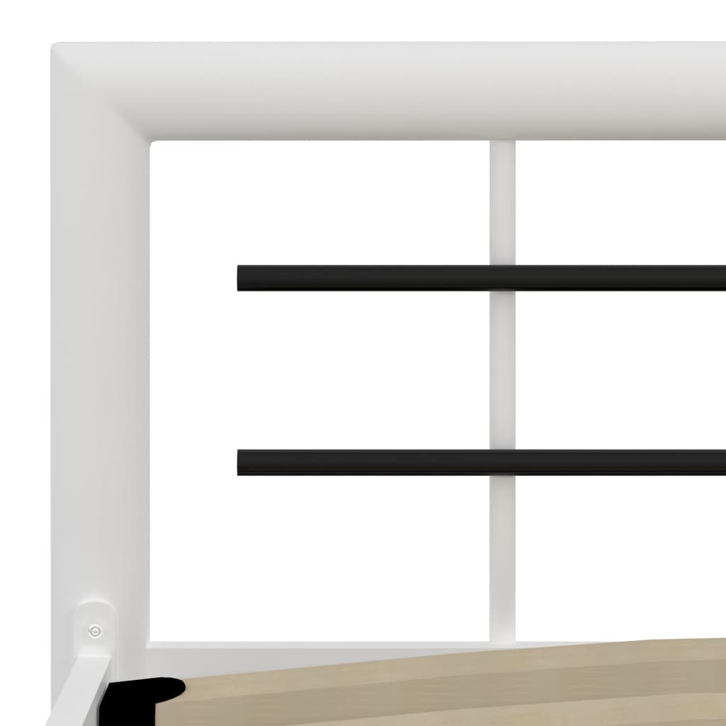 Bed Frame without Mattress White and Black Metal 100x200 cm