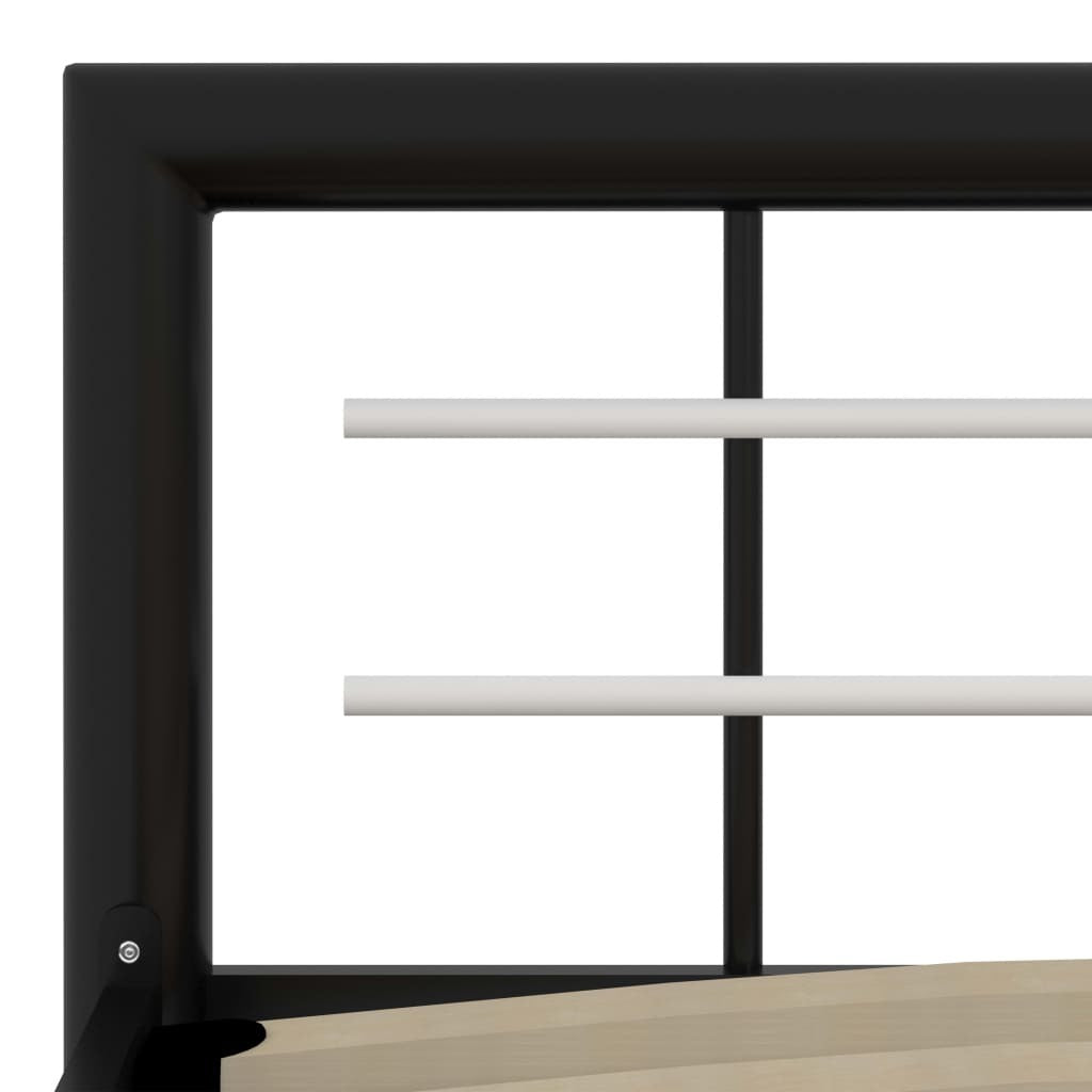 Bed Frame without Mattress Black and White Metal 100x200 cm