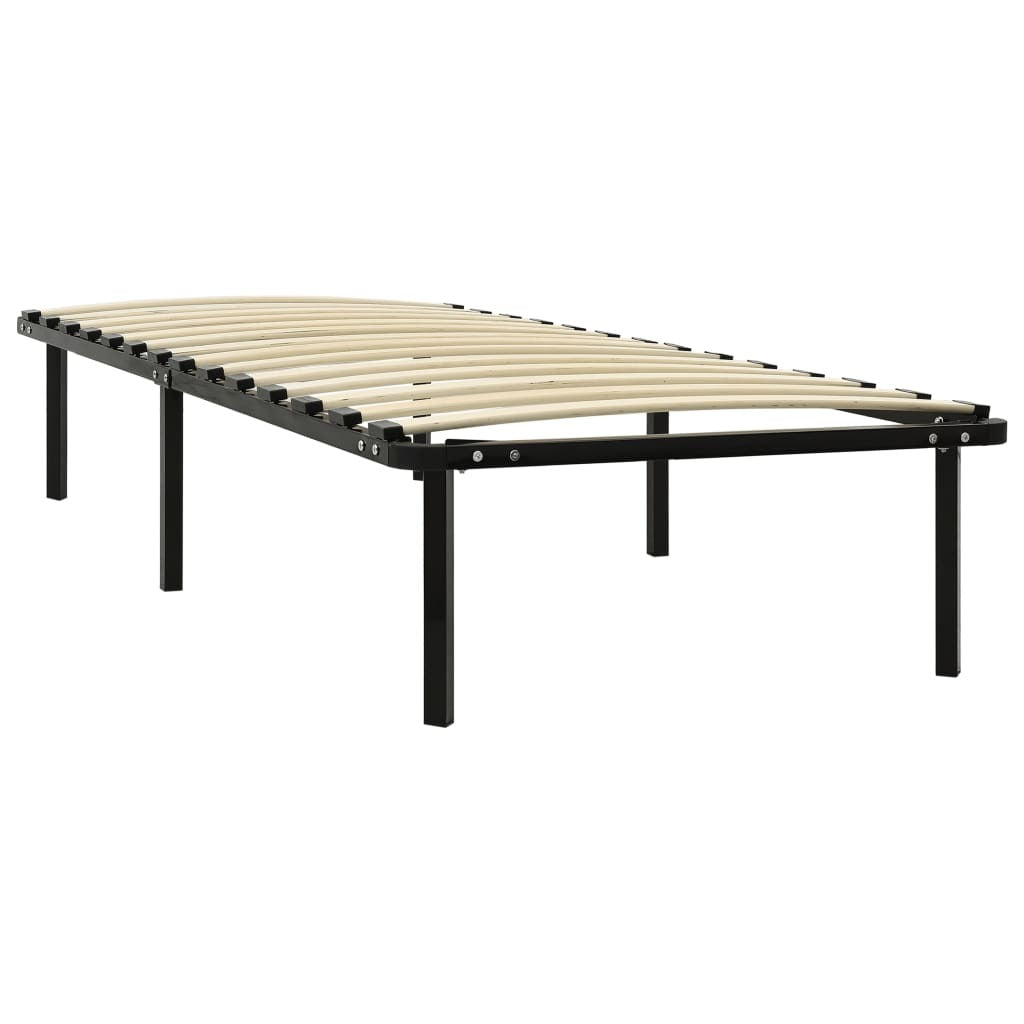 Bed Frame without Mattress Black Metal 100x200 cm