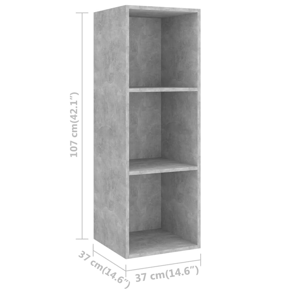 Wall-mounted TV Cabinets 4 pcs Concrete Grey Engineered Wood