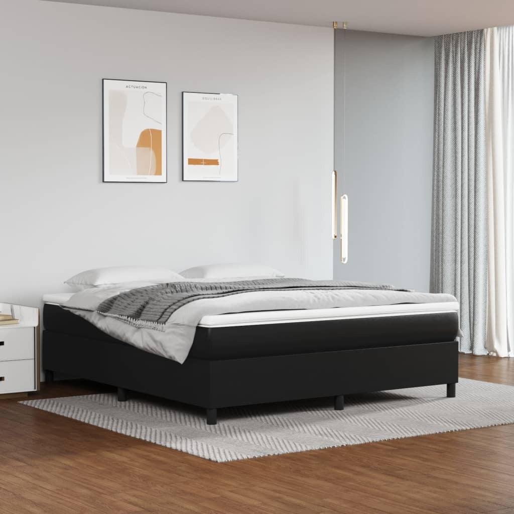 Bed Frame without Mattress Black Super King Faux Leather (UK/IE/FI/NO only)