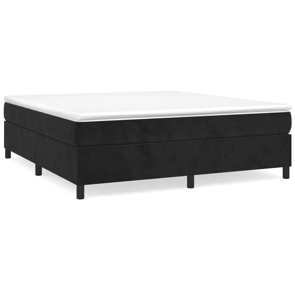 Bed Frame without Mattress Black Super King Velvet (UK/IE/FI/NO only)