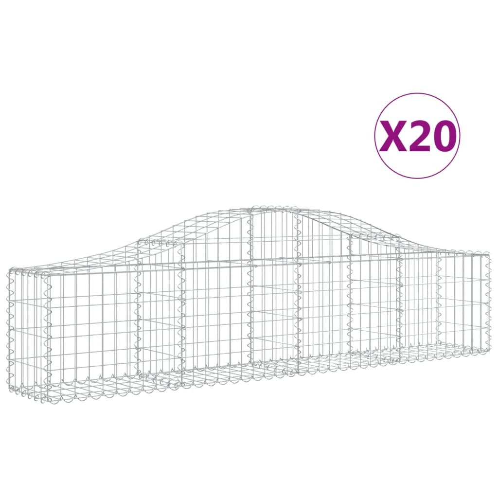 Arched Gabion Baskets 20 pcs 200x30x40/60 cm Galvanised Iron