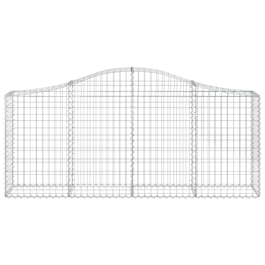 Arched Gabion Baskets 7 pcs 200x30x80/100 cm Galvanised Iron