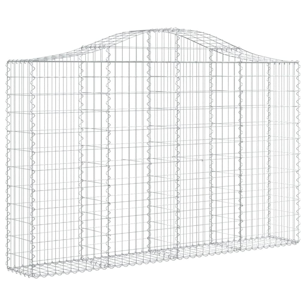 Arched Gabion Baskets 7 pcs 200x30x120/140 cm Galvanised Iron
