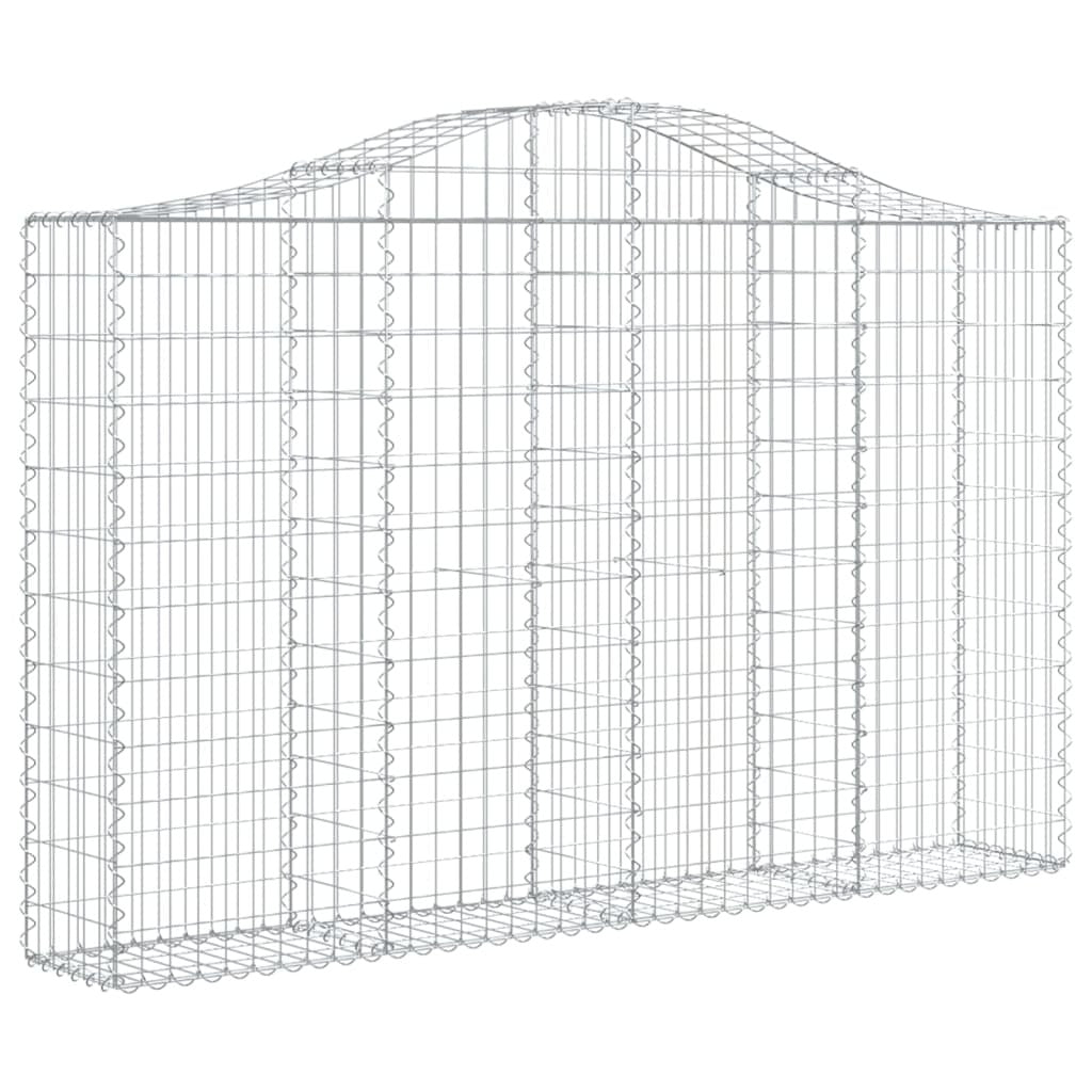 Arched Gabion Baskets 14 pcs 200x30x120/140 cm Galvanised Iron