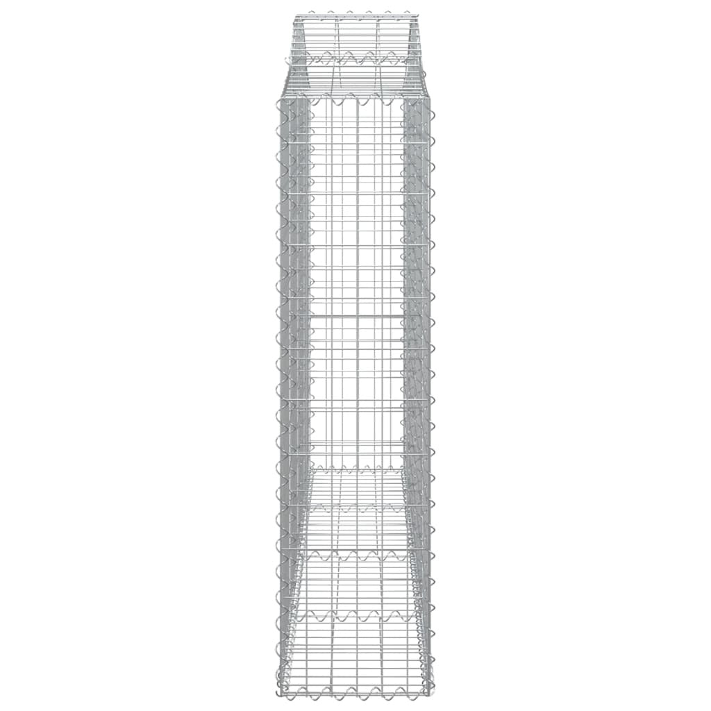 Arched Gabion Baskets 15 pcs 200x30x120/140 cm Galvanised Iron
