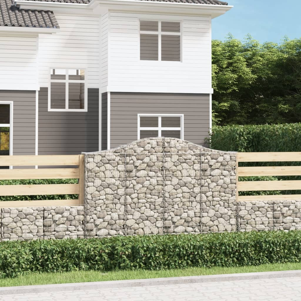 Arched Gabion Baskets 4 pcs 200x30x140/160 cm Galvanised Iron