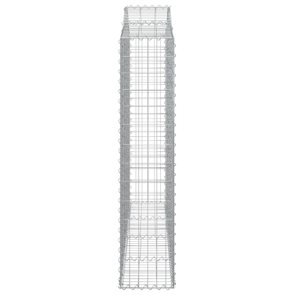 Arched Gabion Baskets 4 pcs 200x30x140/160 cm Galvanised Iron