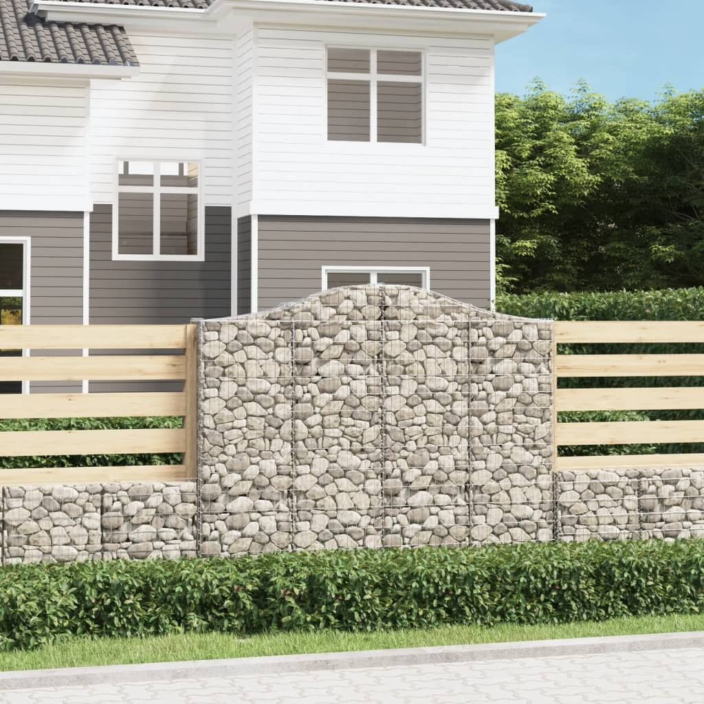 Arched Gabion Baskets 7 pcs 200x30x160/180 cm Galvanised Iron