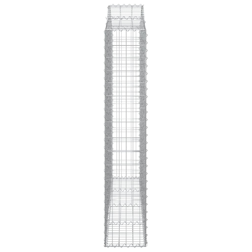Arched Gabion Baskets 7 pcs 200x30x160/180 cm Galvanised Iron