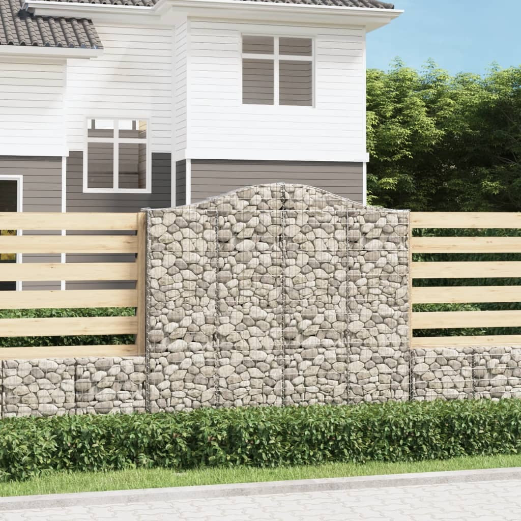 Arched Gabion Baskets 9 pcs 200x30x180/200 cm Galvanised Iron