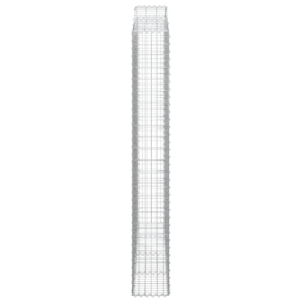 Arched Gabion Baskets 4 pcs 200x30x220/240 cm Galvanised Iron