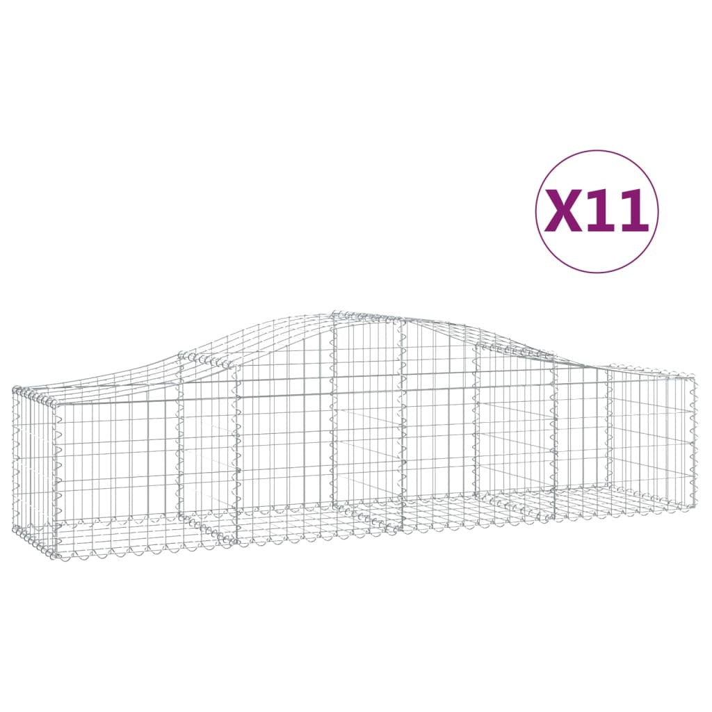 Arched Gabion Baskets 11 pcs 200x50x40/60 cm Galvanised Iron