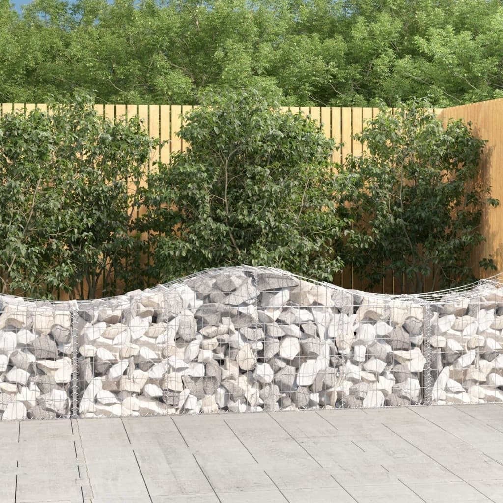 Arched Gabion Baskets 18 pcs 200x50x60/80 cm Galvanised Iron