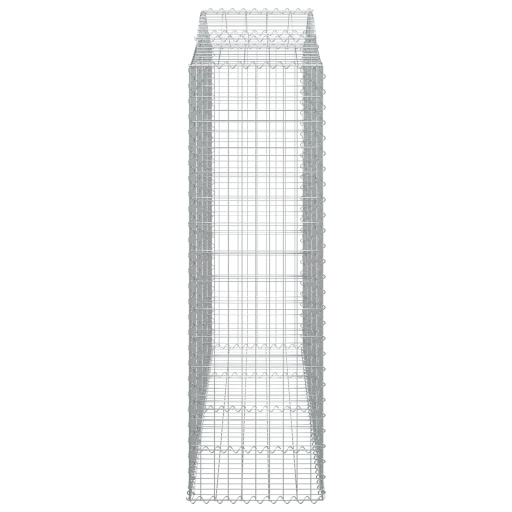 Arched Gabion Baskets 4 pcs 200x50x160/180 cm Galvanised Iron