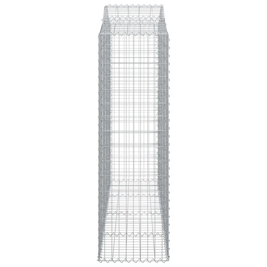 Arched Gabion Baskets 9 pcs 200x50x160/180 cm Galvanised Iron