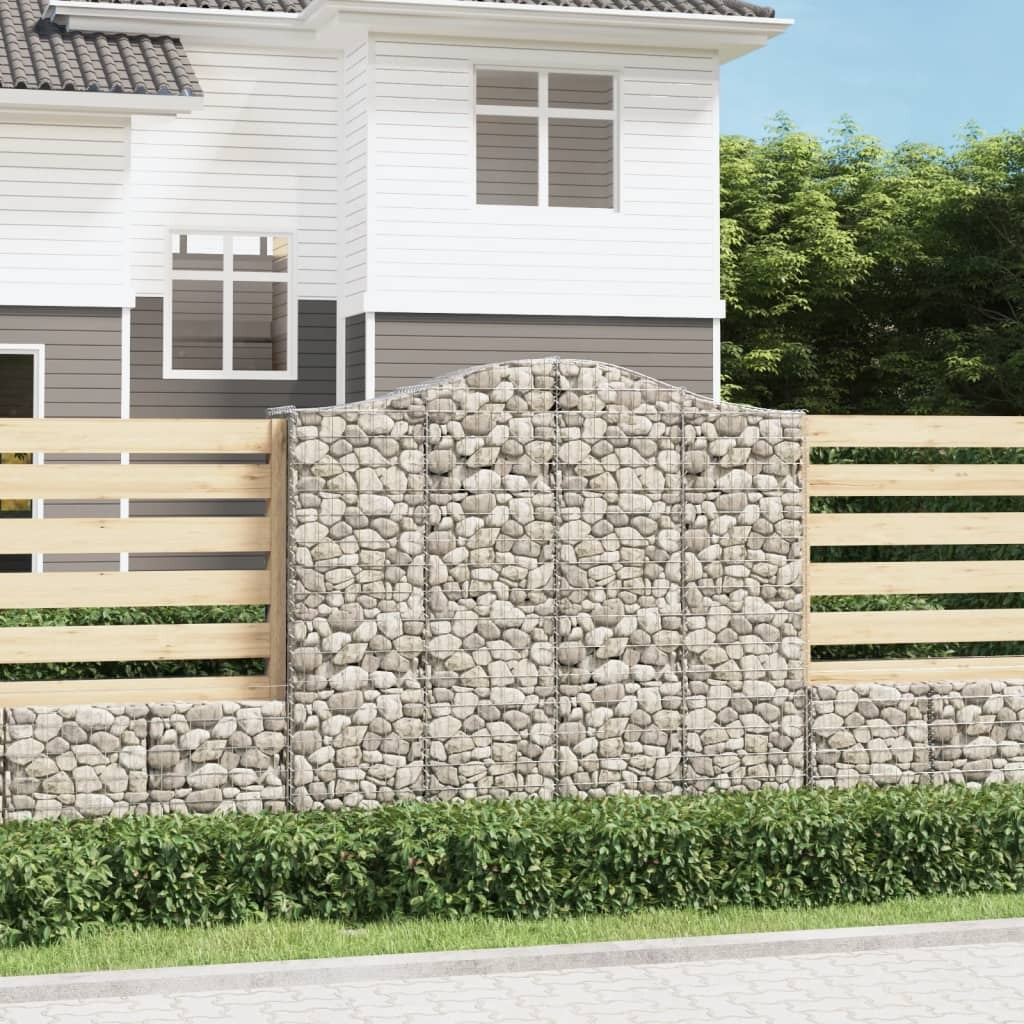 Arched Gabion Baskets 11 pcs 200x50x180/200 cm Galvanised Iron